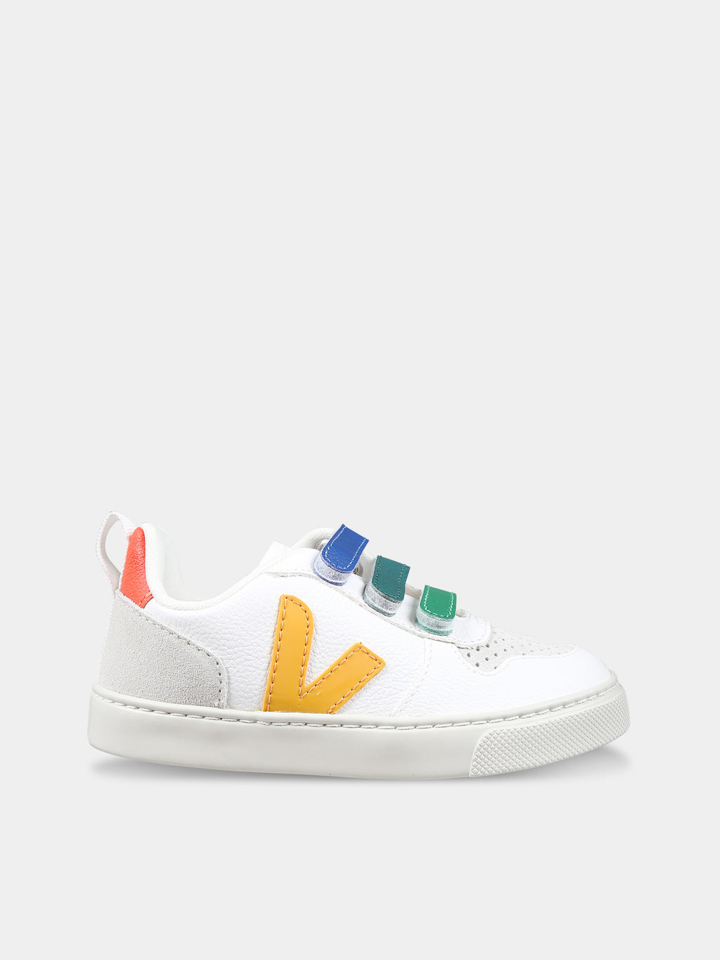 White sneakers for kids with logo